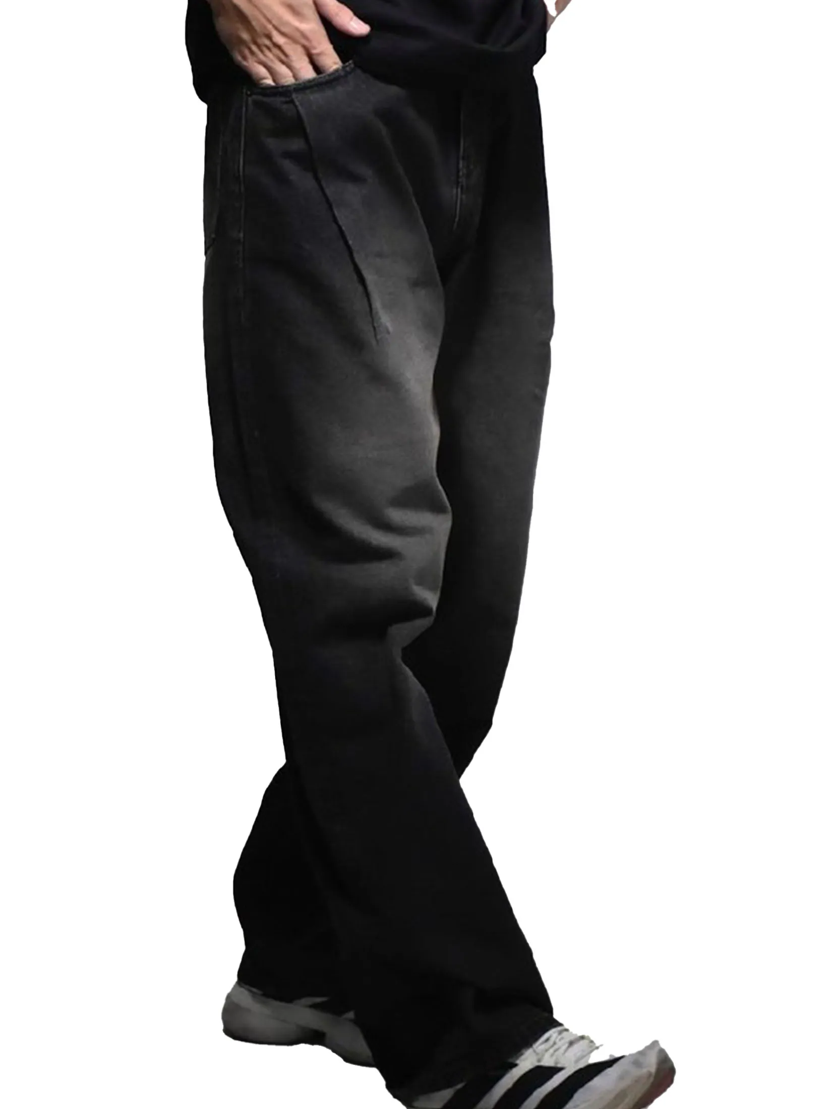 ERA-WON Men s Denim Baggy Jeans Black Size - 30 In