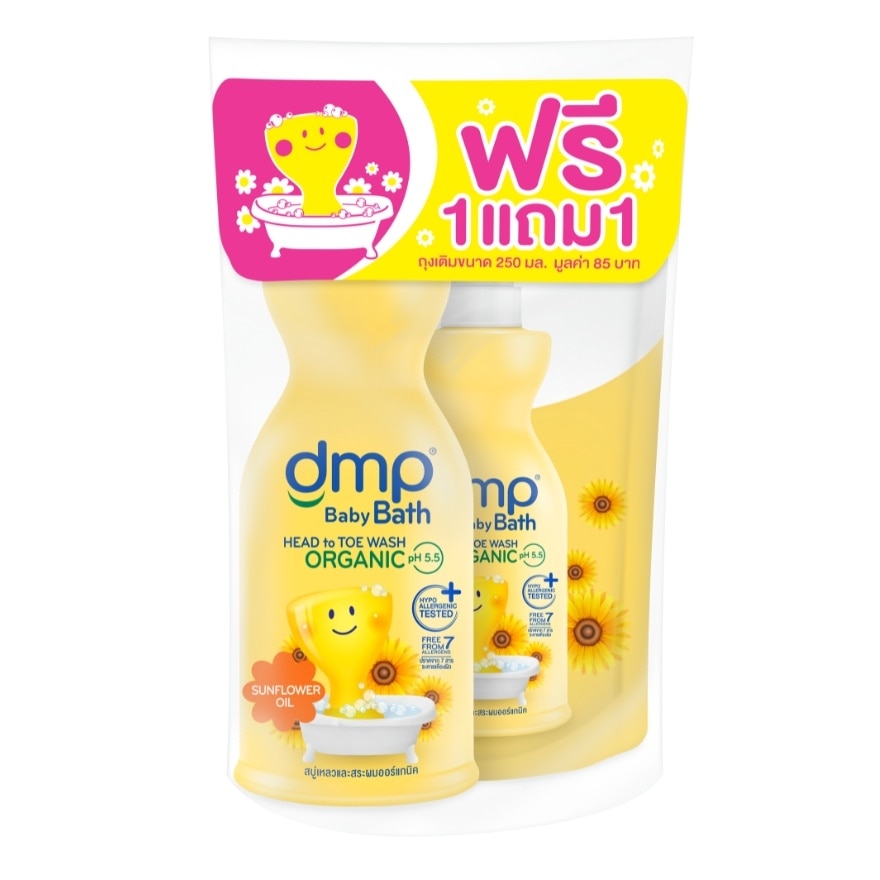 DMP Body Bath Sunflower Chamomile Organic PH 5.5 450 Ml.+Refill 250 Ml.