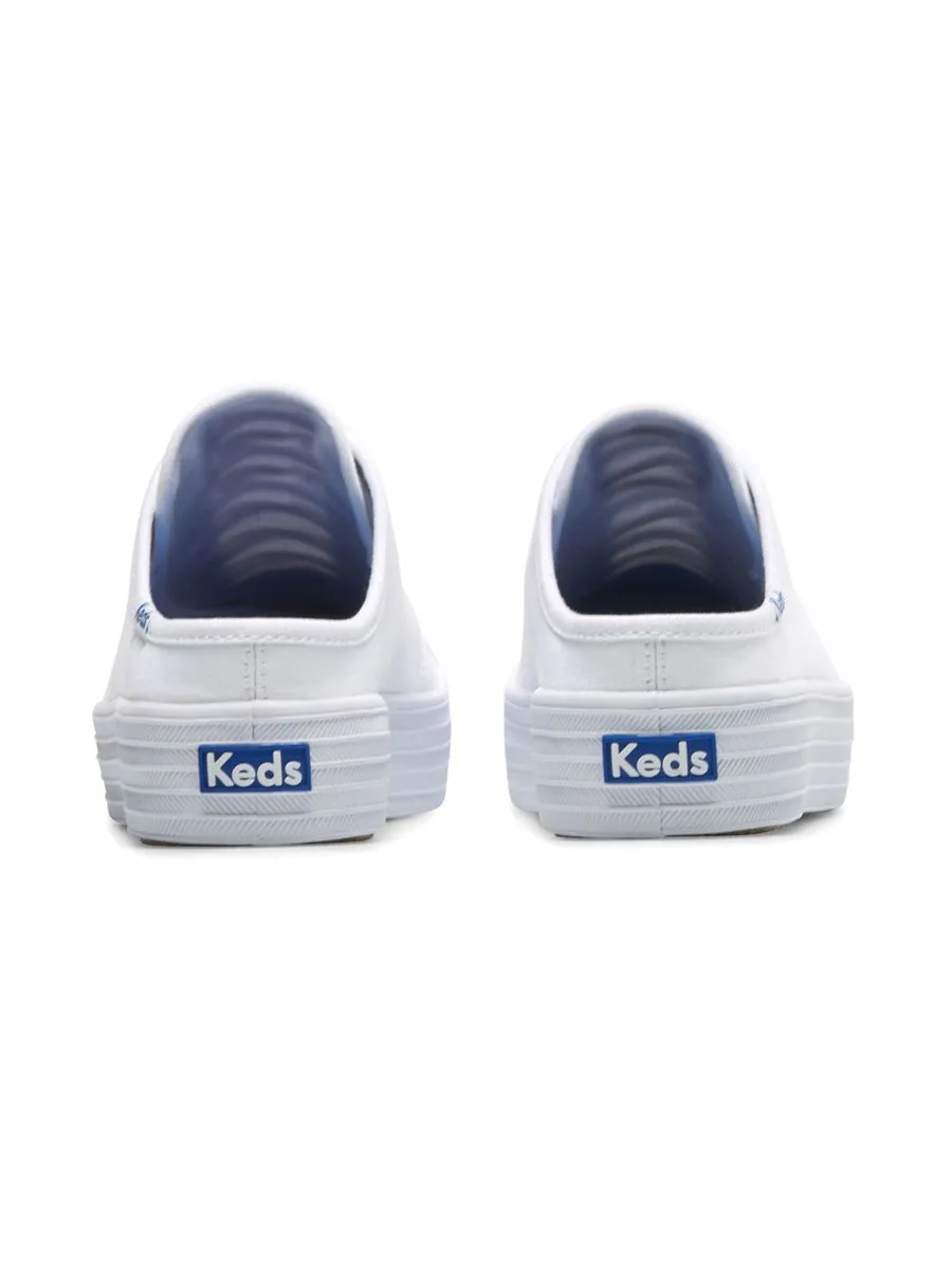 KEDS Women Triple Kick Mule Canvas White