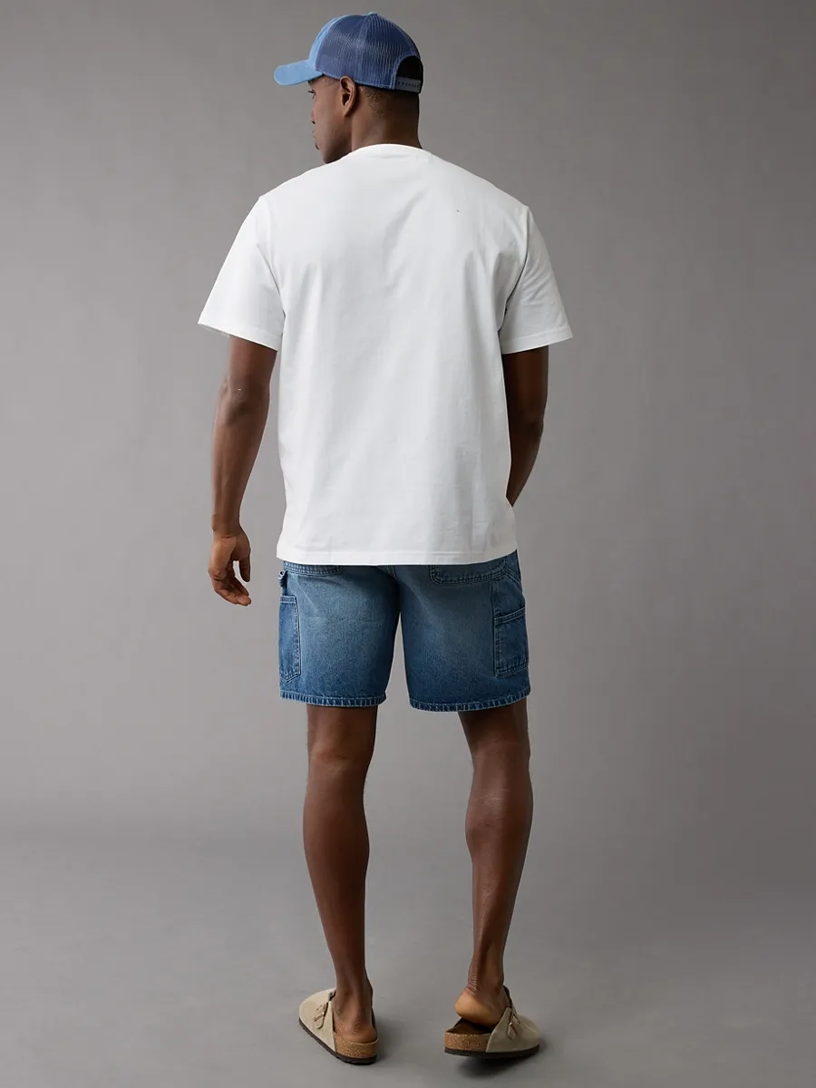 AMERICAN EAGLE MEN G SS SUM1 - BTS1  SET IN TEE- PC DYE + SERIOUSLY SOFT WASH 100 WHITE
