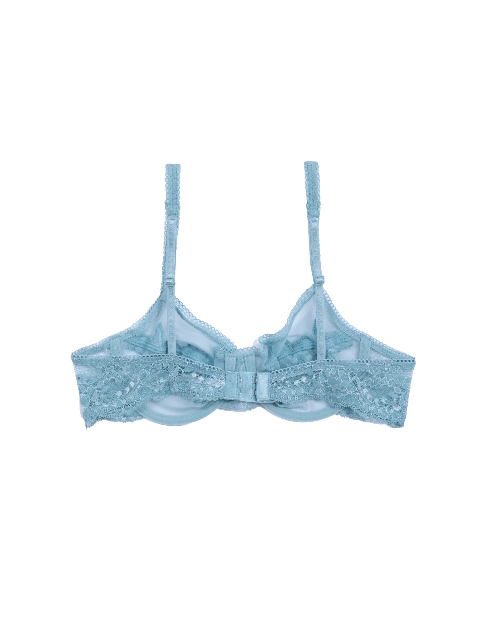 BSC LINGERIE Women Bra Sexy Lace See Through wire BB1453LT - Blue Milk