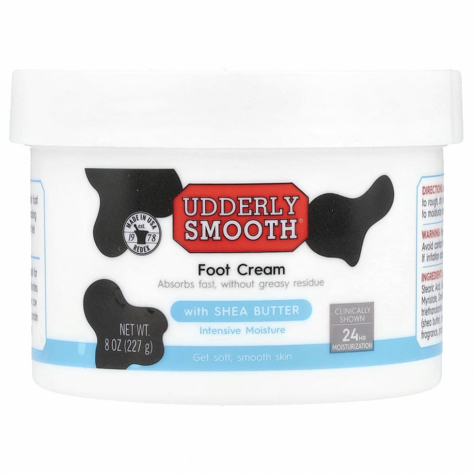 Udderly Smooth, Крем для ног с маслом дерева ши, 8 унций (227 г)