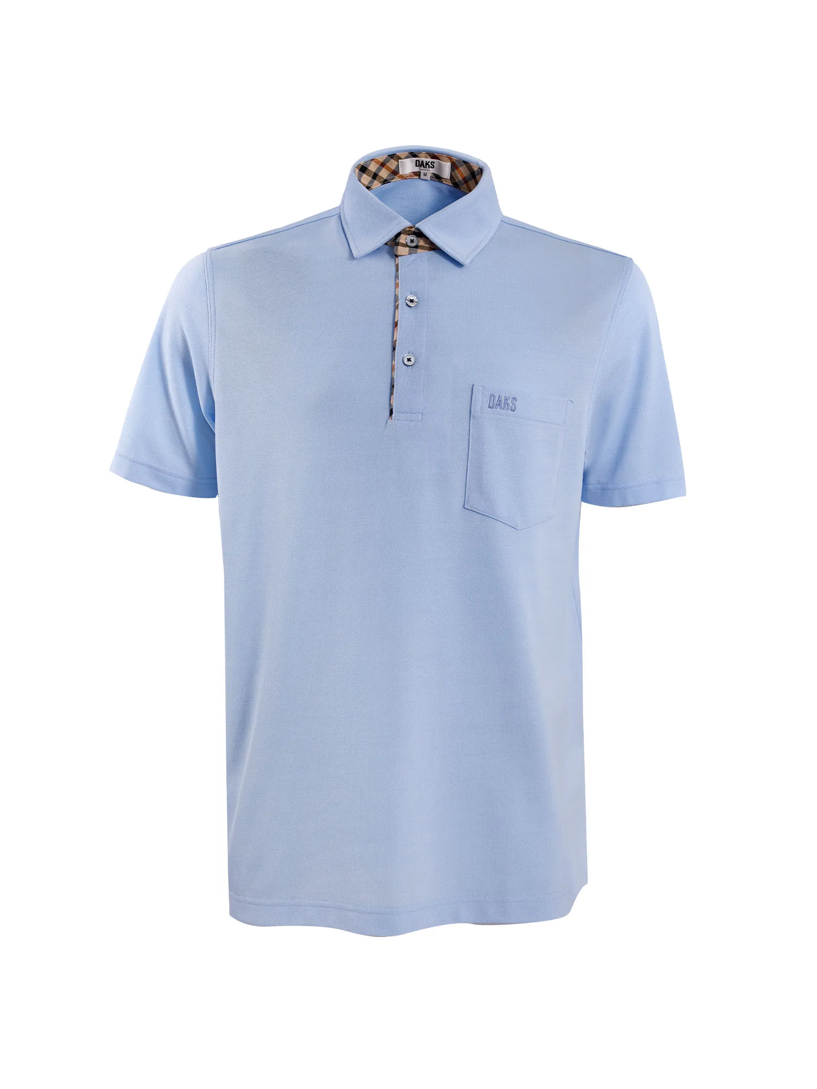 DAKS Men  Short Sleeve Polo Regular Fit Blue