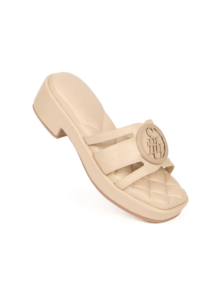 SHU WOMEN  PALETTE SOFT 1.5” SIGNET SLIDING WEDGES-VERY NUDE