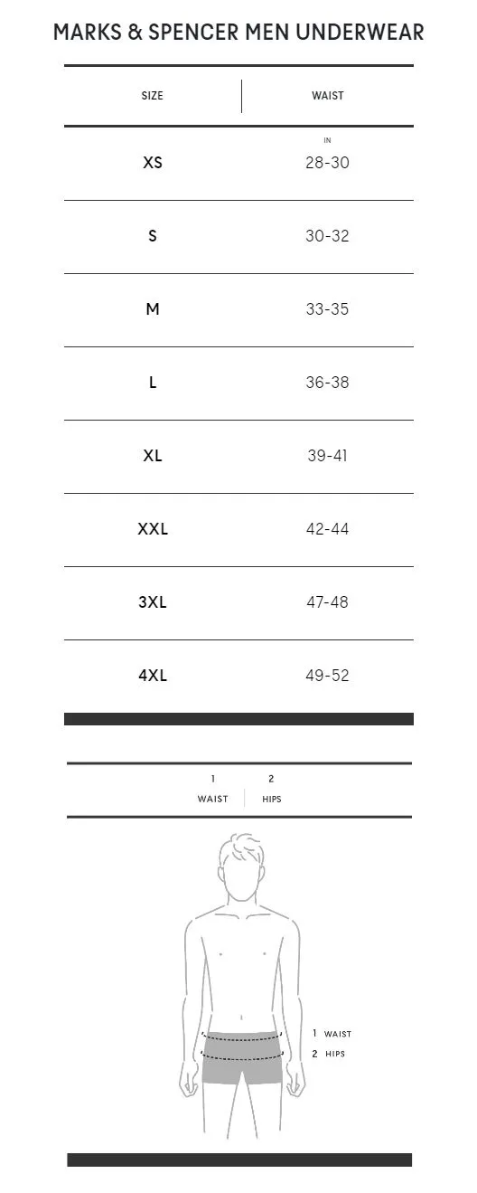 MARKS & SPENCER Men Trunks Pack Cotton Rich Cool & Fresh 5 pcs Navy Mix