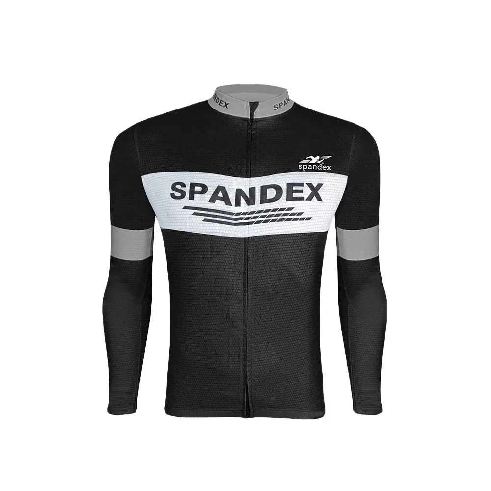 SPANDEX Black/Grey-CL002-Cycling Long Sleeve Size - L