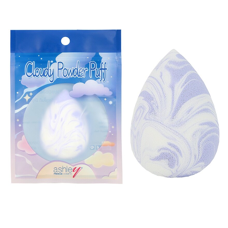 Ashley Cloudy Powder Puff 1pcs. Purple - Purple