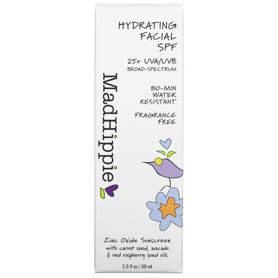 Mad Hippie, Hydrating Facial SPF 25+, Fragrance Free, 2 fl oz (59 ml)