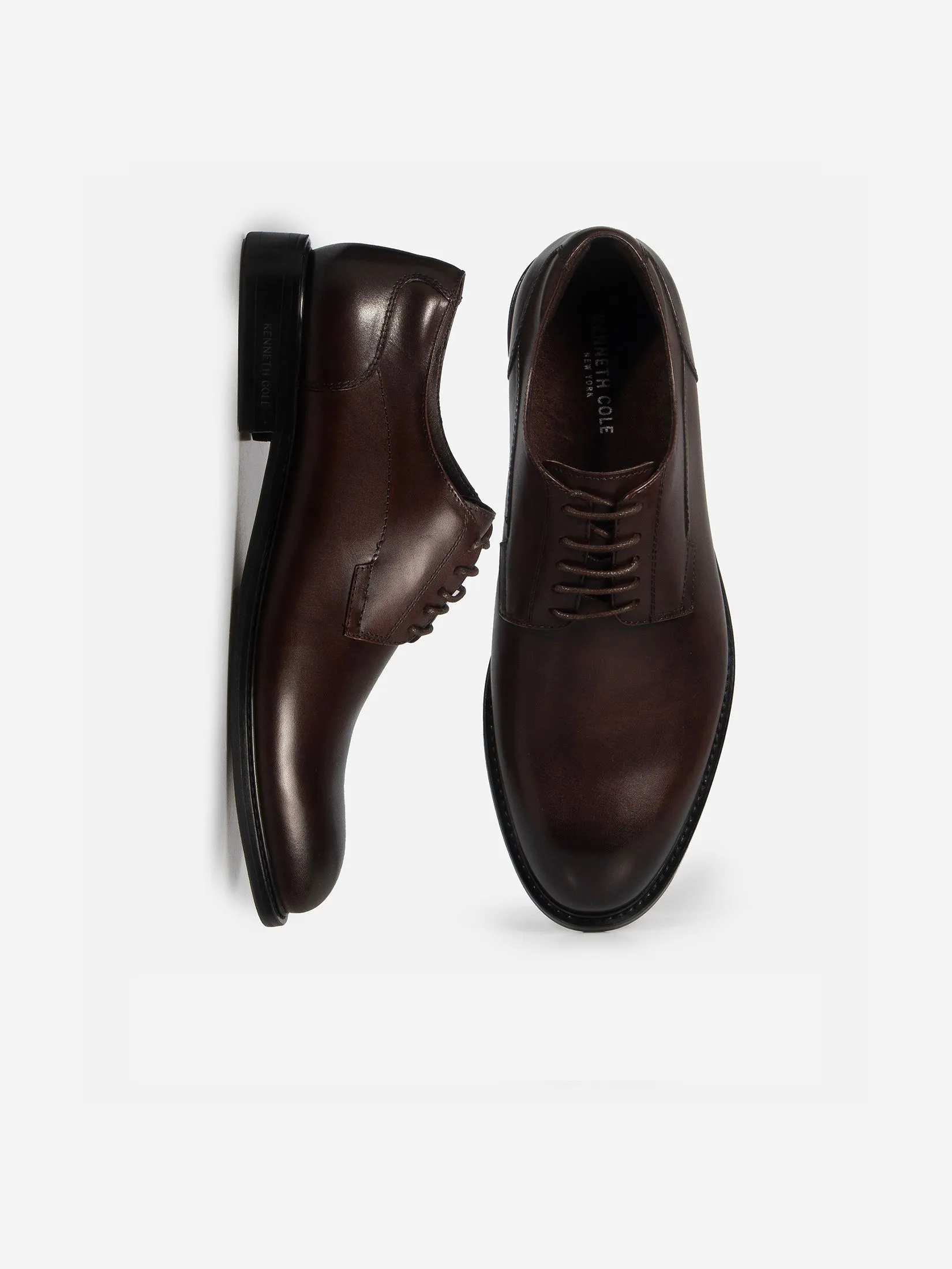 KENNETH COLE MEN DRESS SHOES PHILIP LACE UP  /DARK BROWN