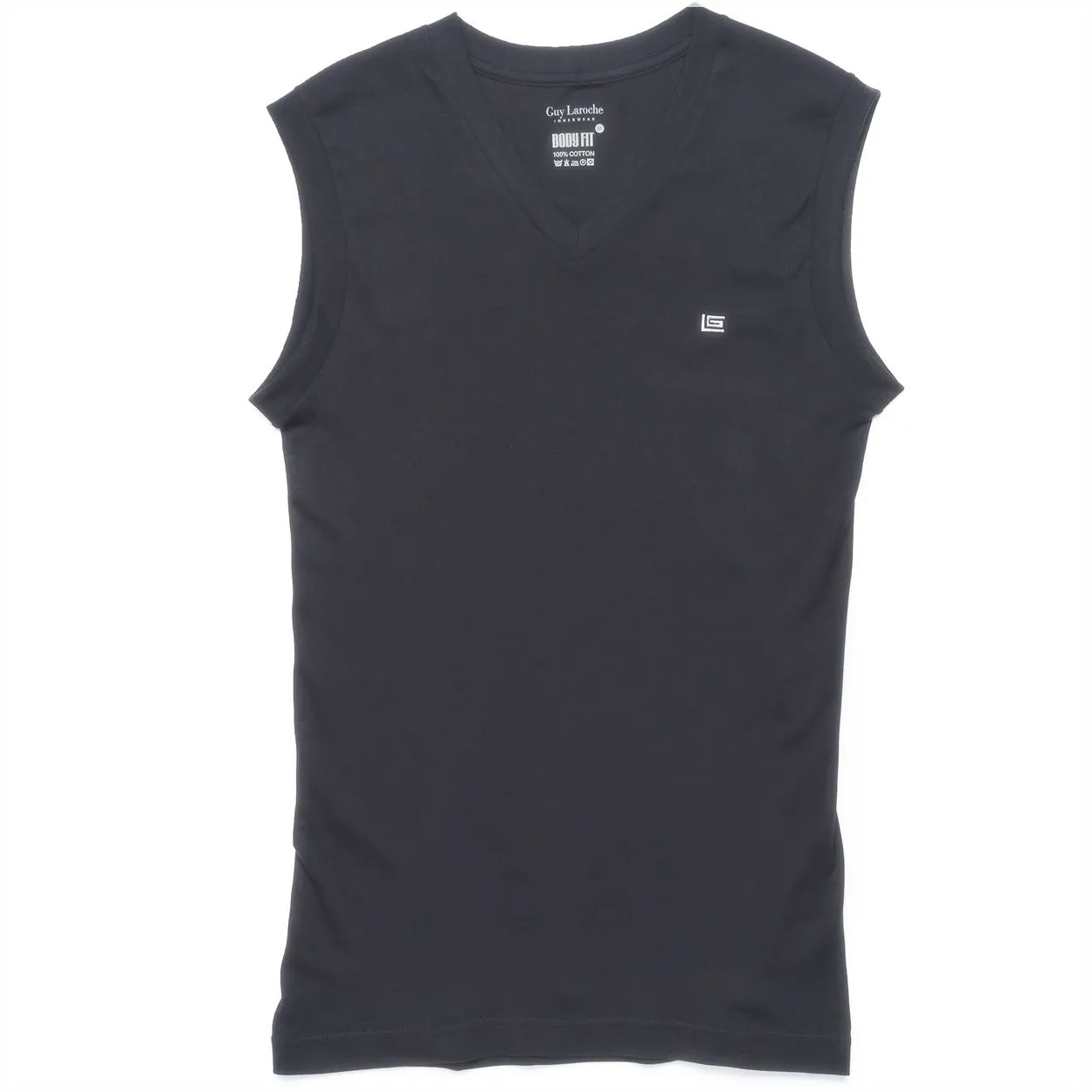 GUY LAROCHE INNERWEAR Black Tank top V neck JVS2423R8BL