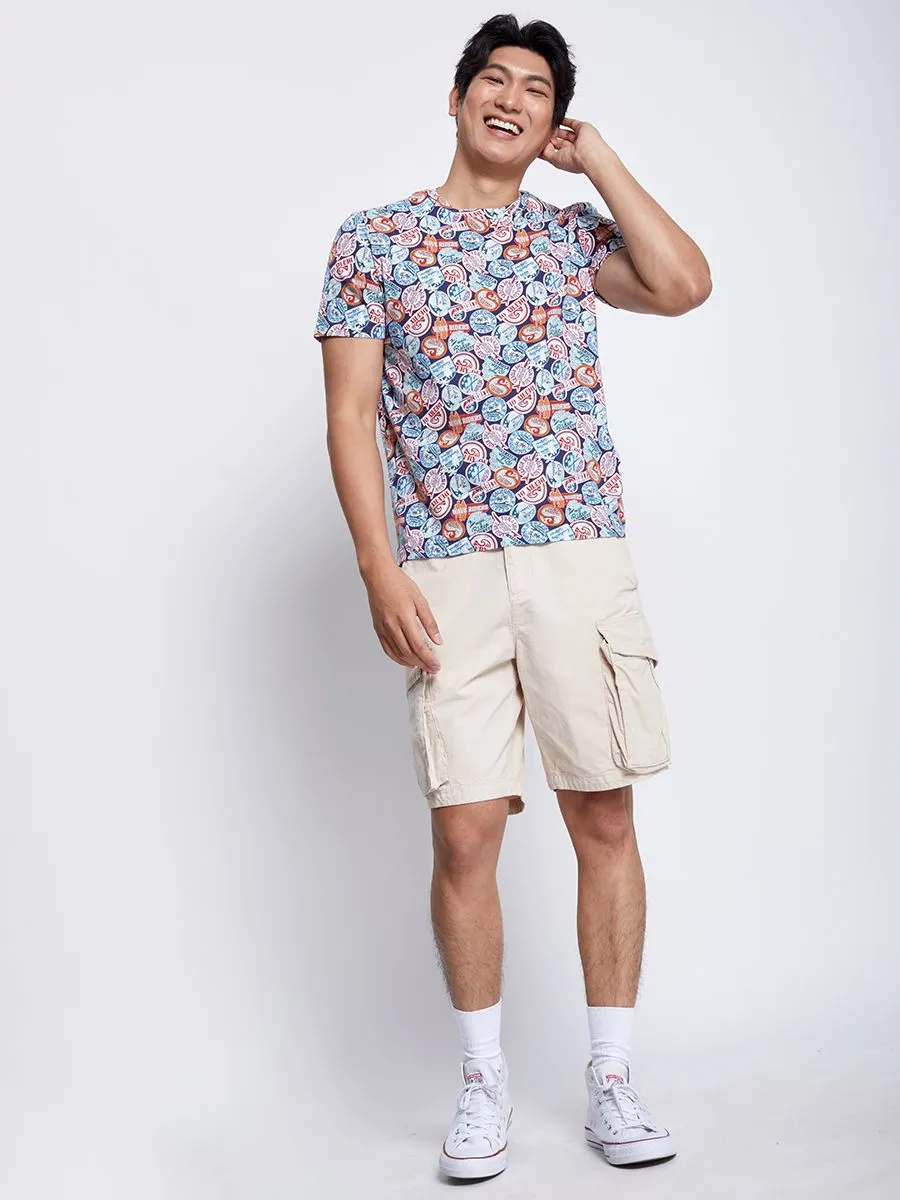 DEFRY 01 Men T-shirt Short Sleeves Printed Light Blue