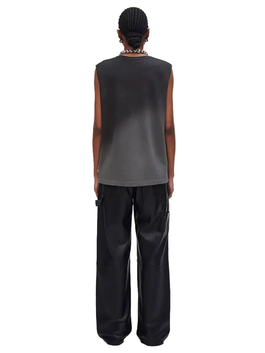 MARC JACOBS THE GRUNGE SPRAY MUSCLE TEE STEEL GREY