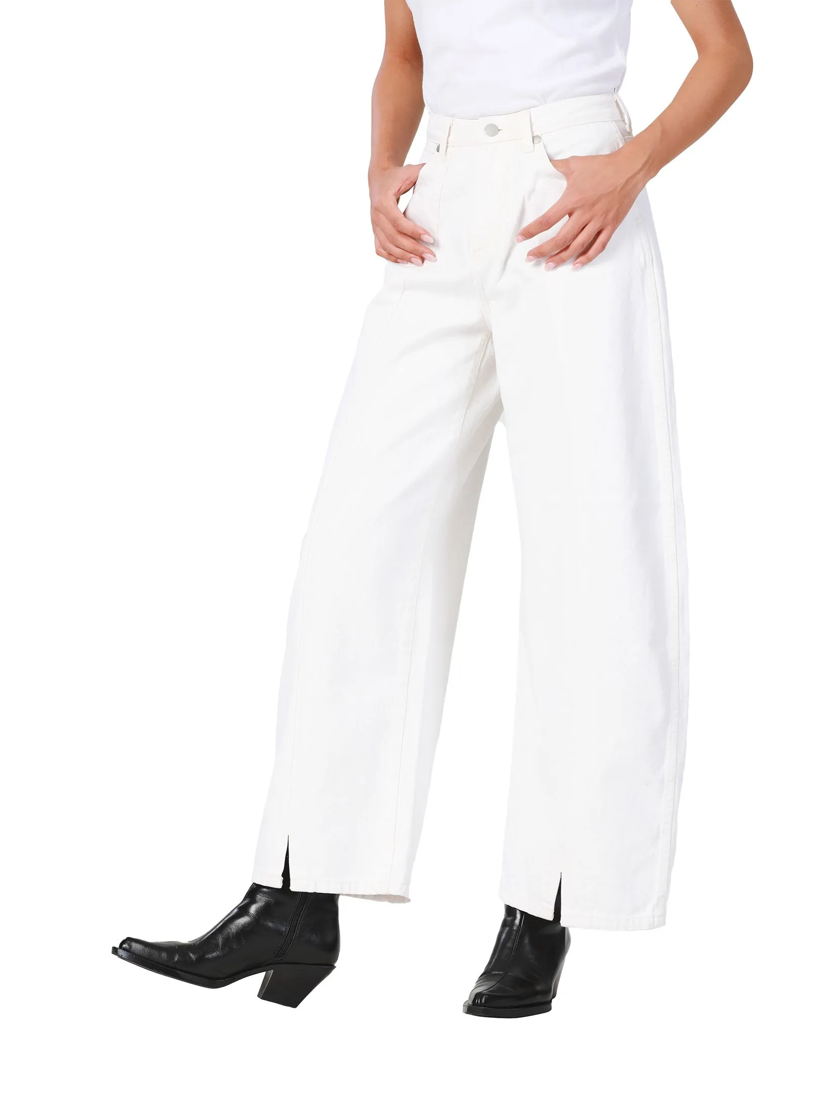 WRANGLER Women's Jeans Everyday with Wrangler Collection High Barrel Fit White