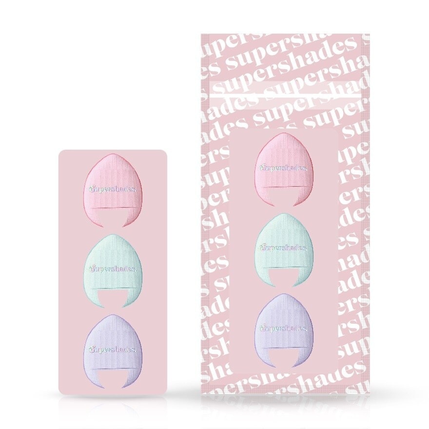 Supershades Mini Cushion Puff 3pcs. - Pink Green Purple