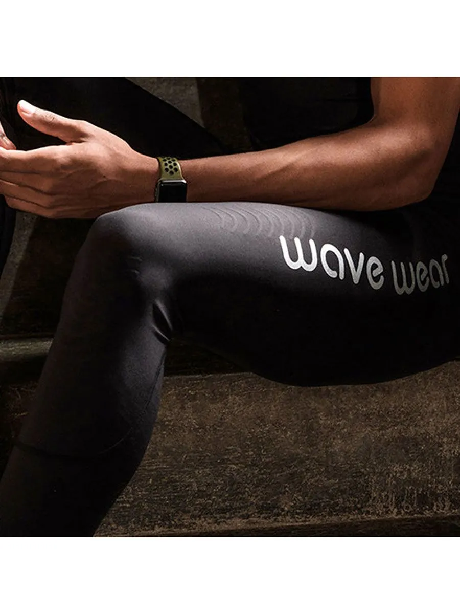 WAVE WEAR L20 Men's Compression Tights with Knee & Calf Taping WVRL3E01BK5N48S Black