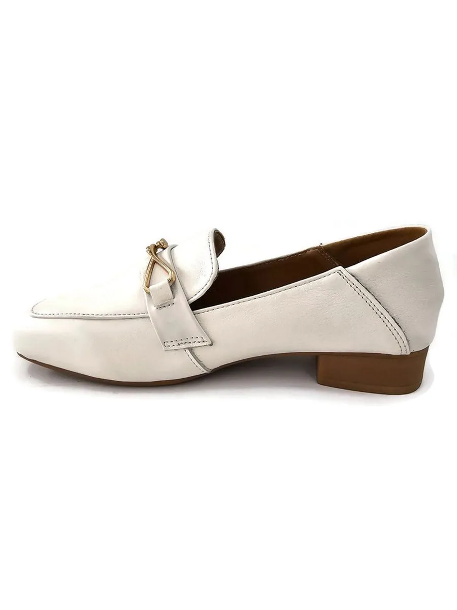 KLIN Women Square Toe Loafer Ivory