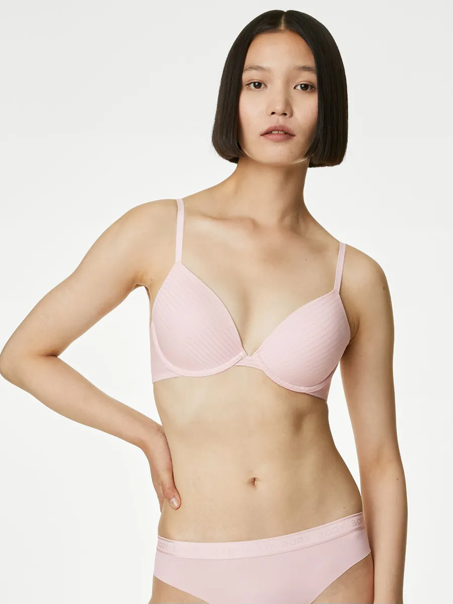 MARKS & SPENCER Women T-Shirt Wired Plunge Bra Body Define