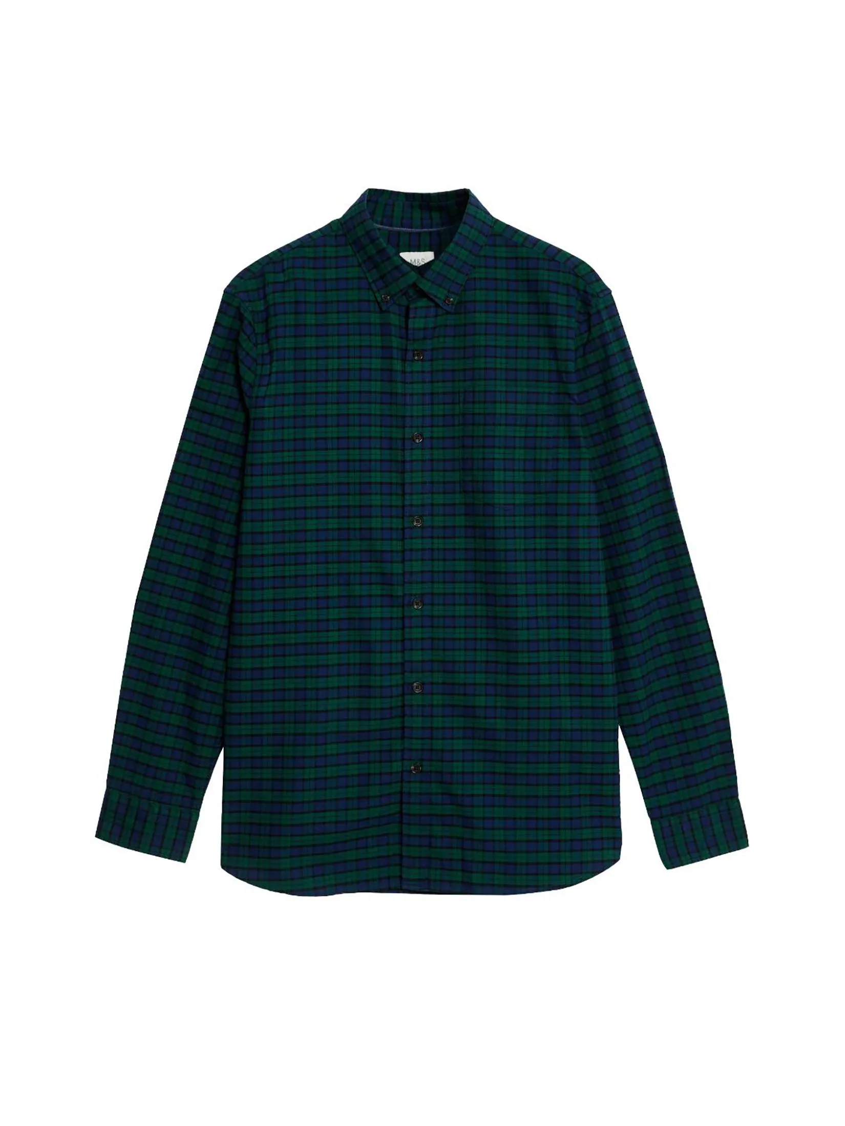 MARKS & SPENCER Men Shirt Easy Iron Pure Cotton Check Oxford