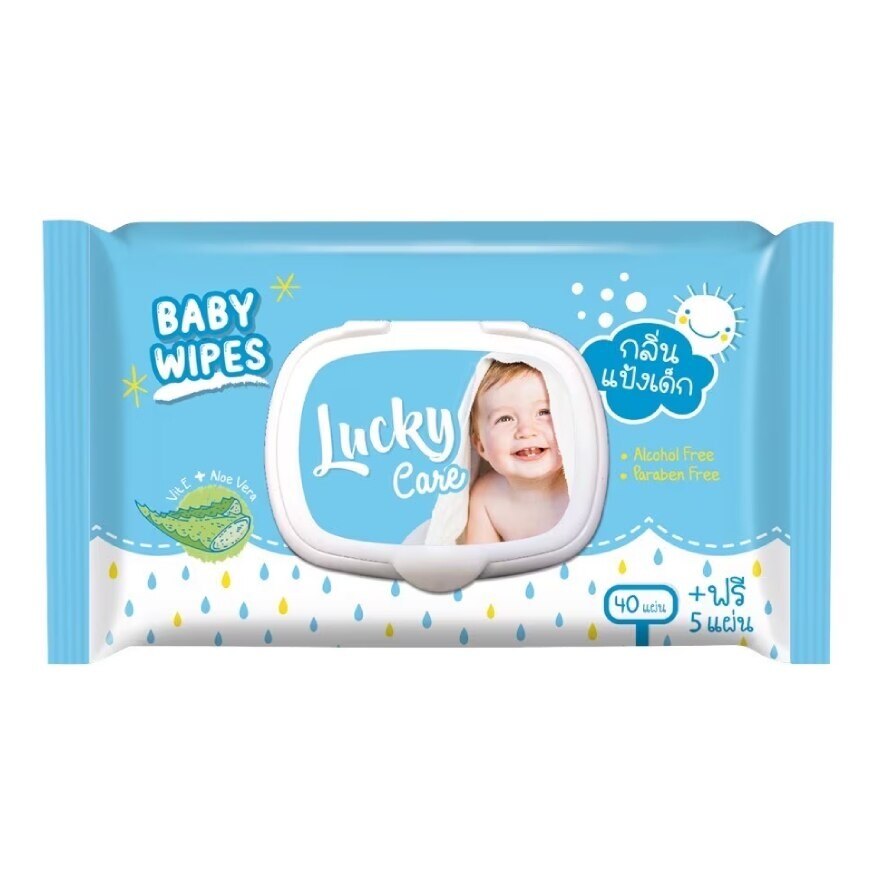 Lucky Clean Baby Wipes Baby Powder 45 Sheets