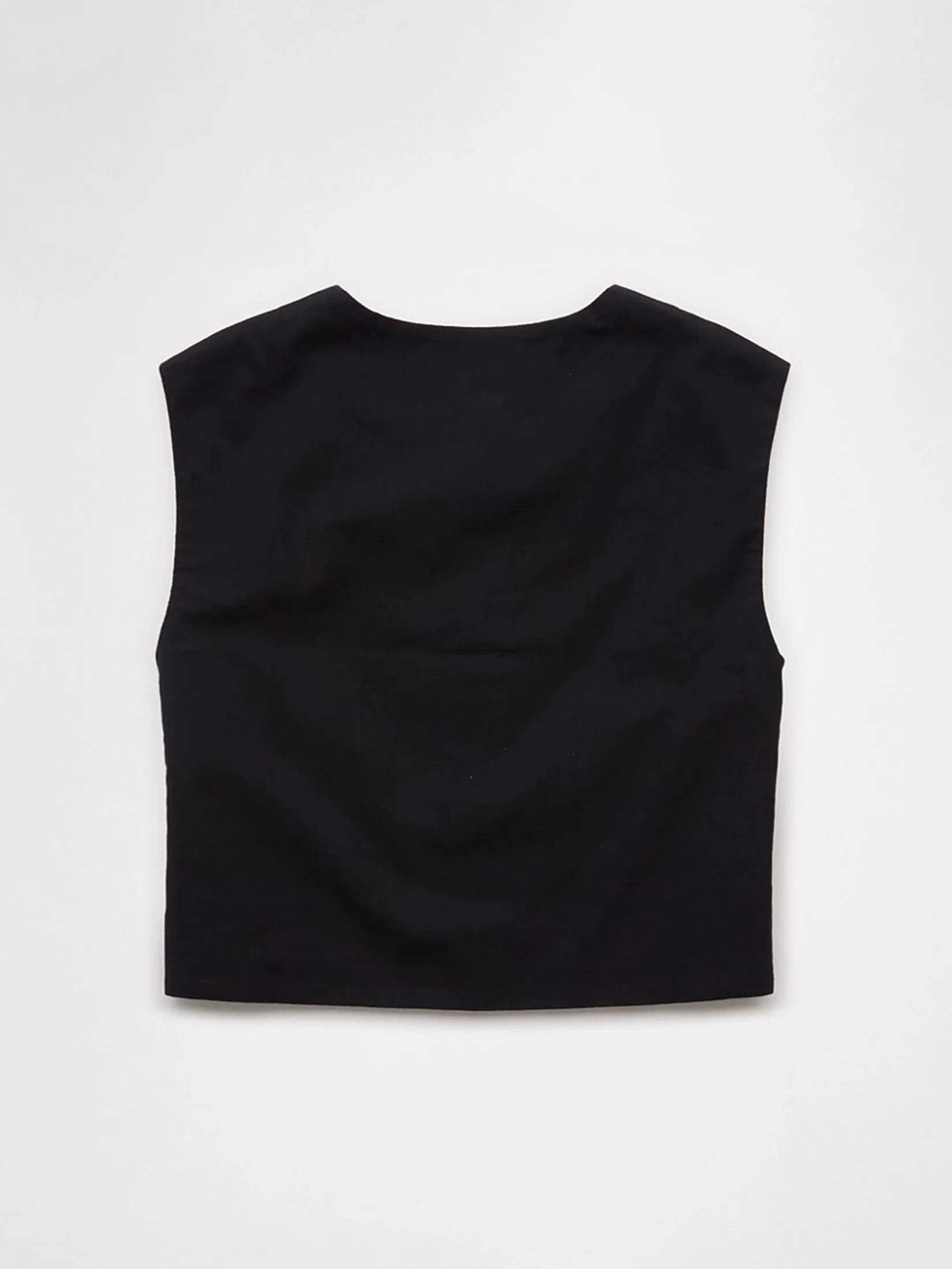 AMERICAN EAGLE WOMEN 6128 SLEEVELESS BOXY CROP 001 BLACK