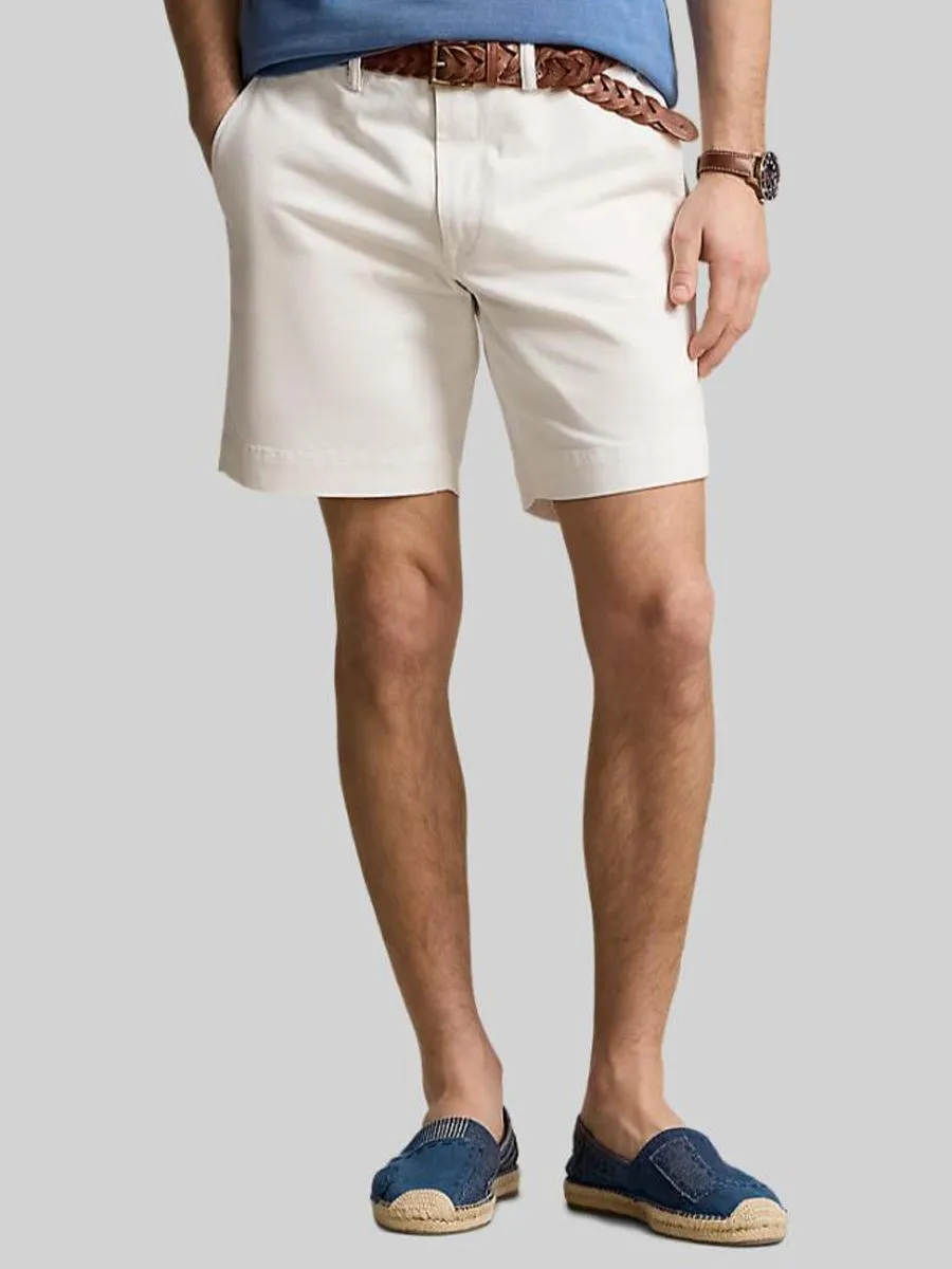 POLO RALPH LAUREN Men Pant-8-Inch Stretch Straight Fit Chino Short-White