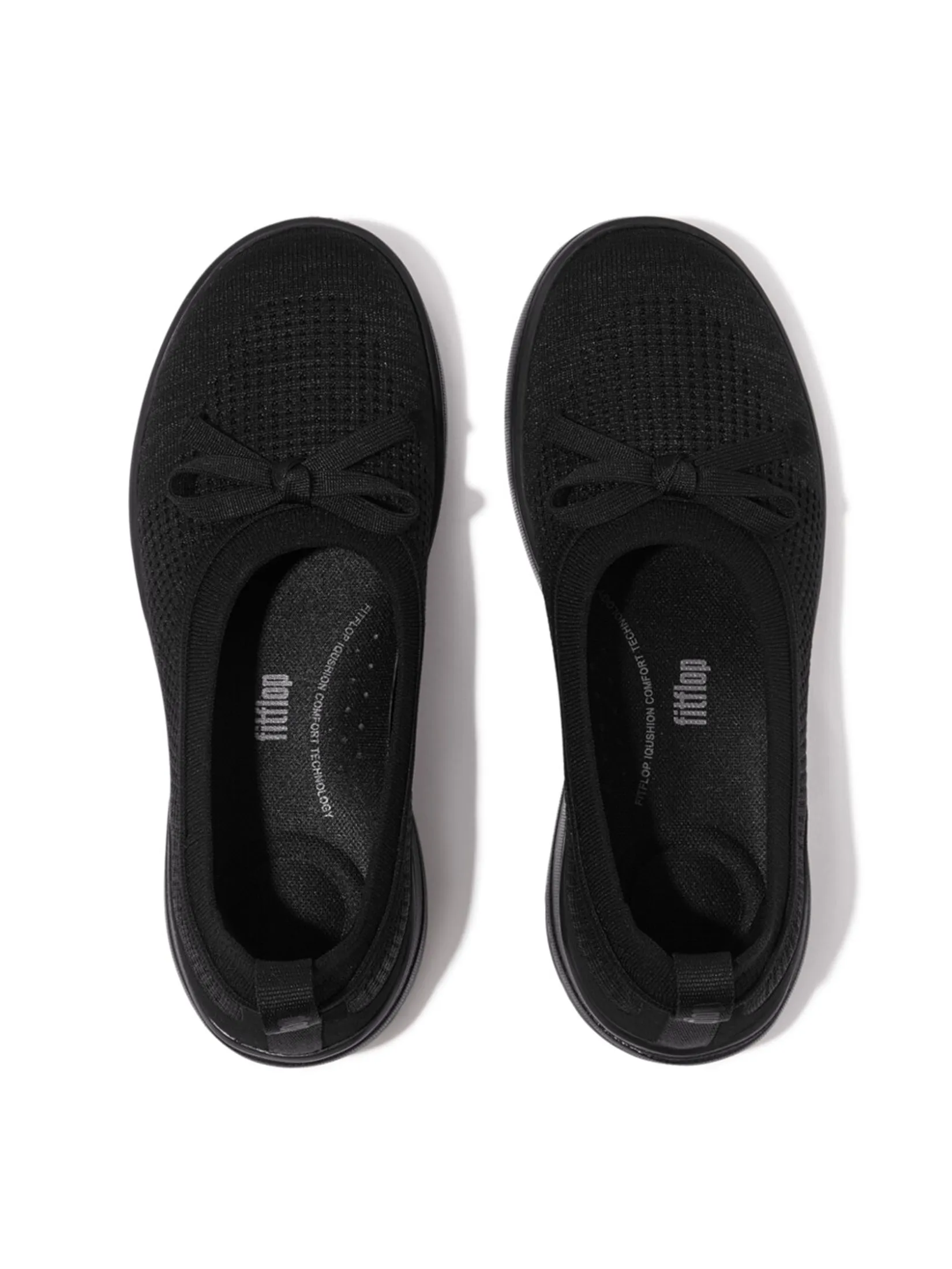 FitFlop™ WOMEN'S SUPER-Q BOW KNIT BALLET FLATS BLACK