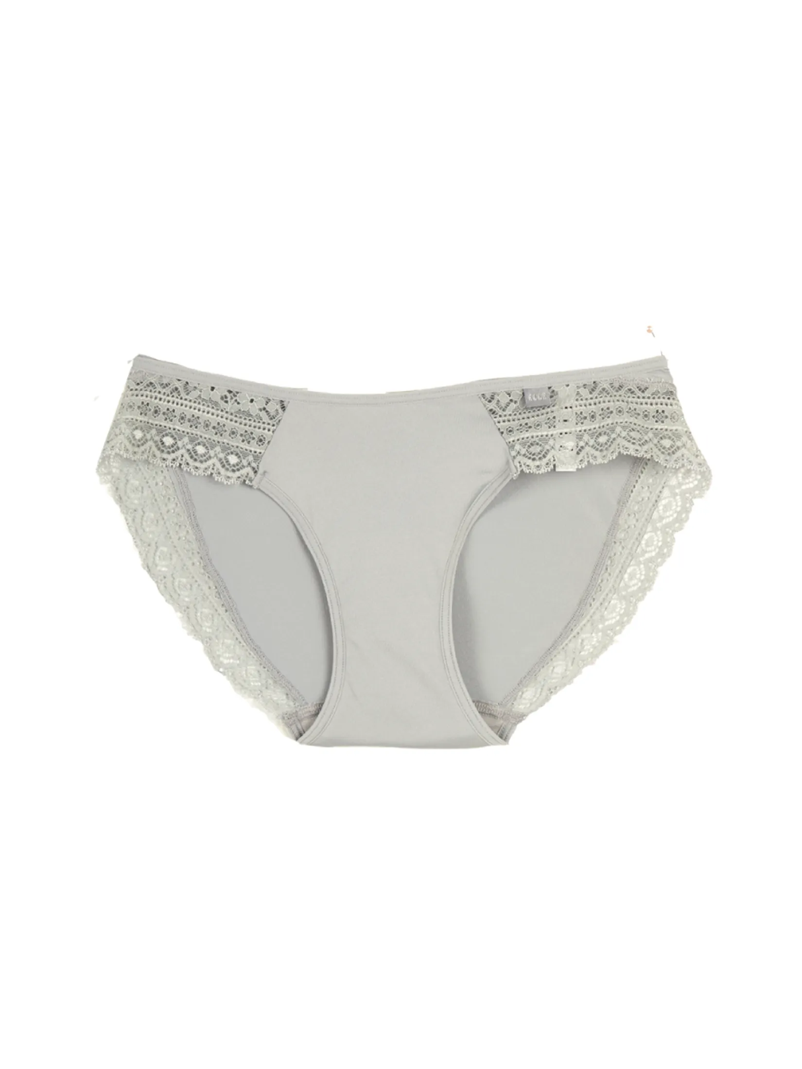 ELLE LINGERIE Women Bikini Lowrise Panties with Lace Decoration LU6733 - Light Grey
