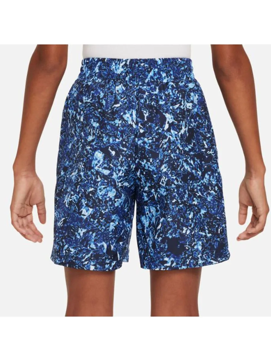 NIKE KIDS Boy Short Pants Dri-Fit Multi AOP Game Royal/White