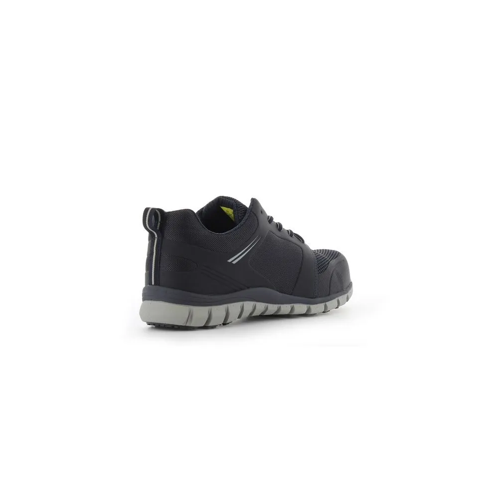 SAFETY JOGGER Navy Leather Sneakers Safety Shoes LIGERO