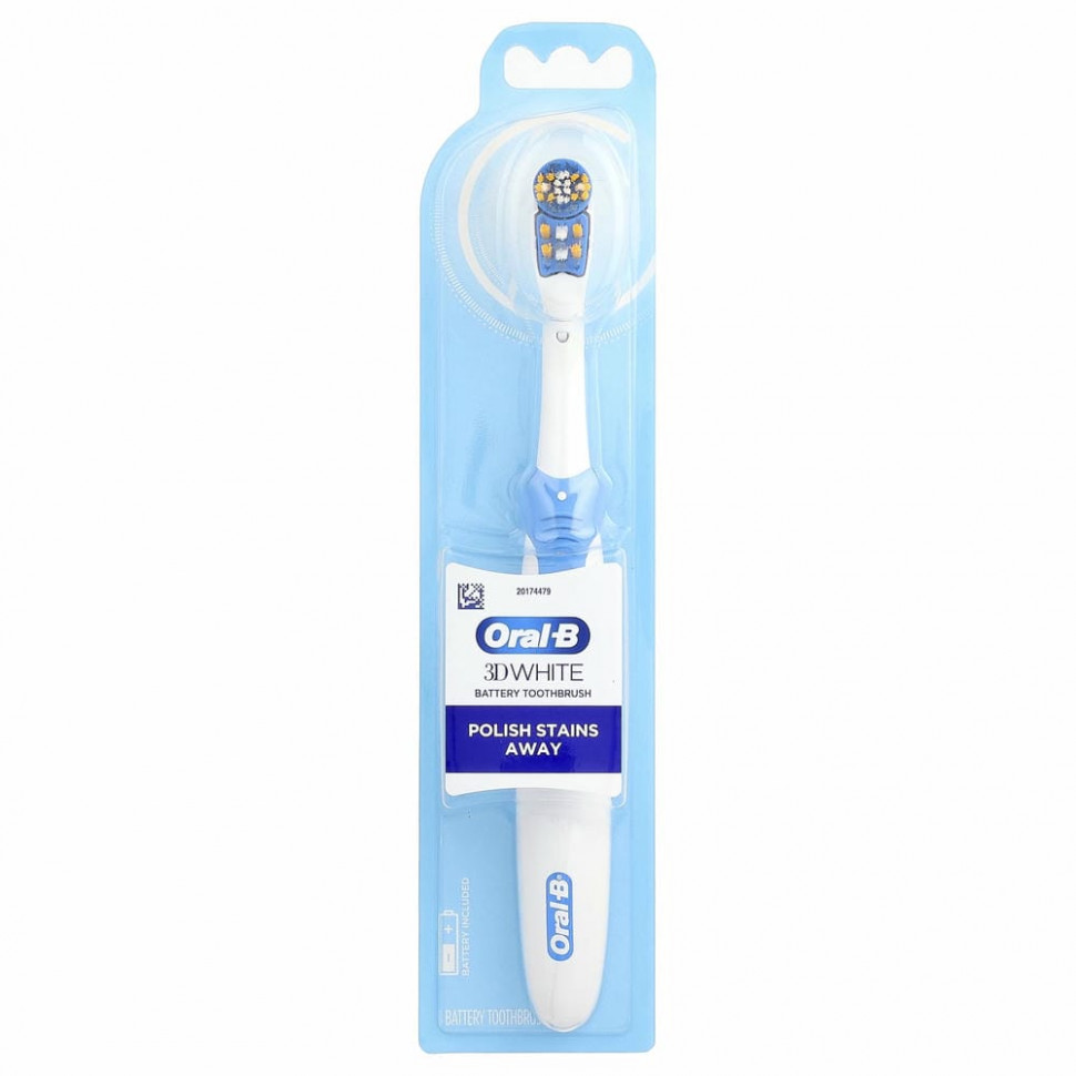 Oral-B, 3D White, зубная щетка на батарейках, 1 шт.