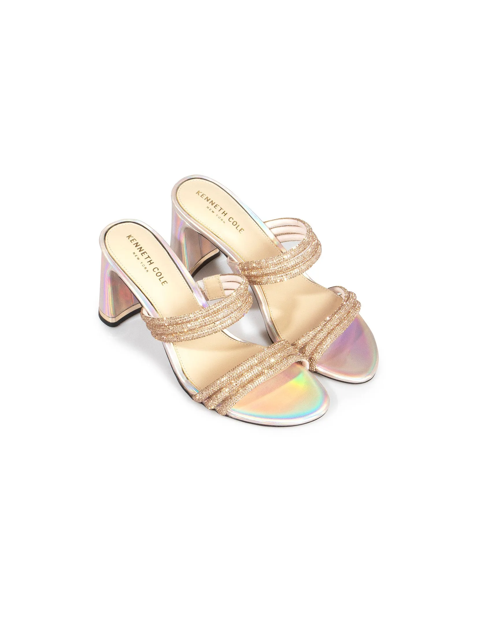 KENNETH COLE WOMEN HEELS AMELIA FLARE JEWEL / WHITE