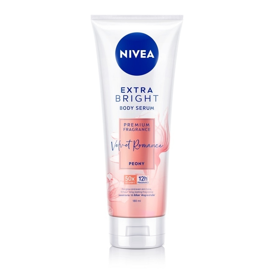 Nivea Extra Bright Body Serum Premium Fragrance Velvet Romance Peony 180 Ml.