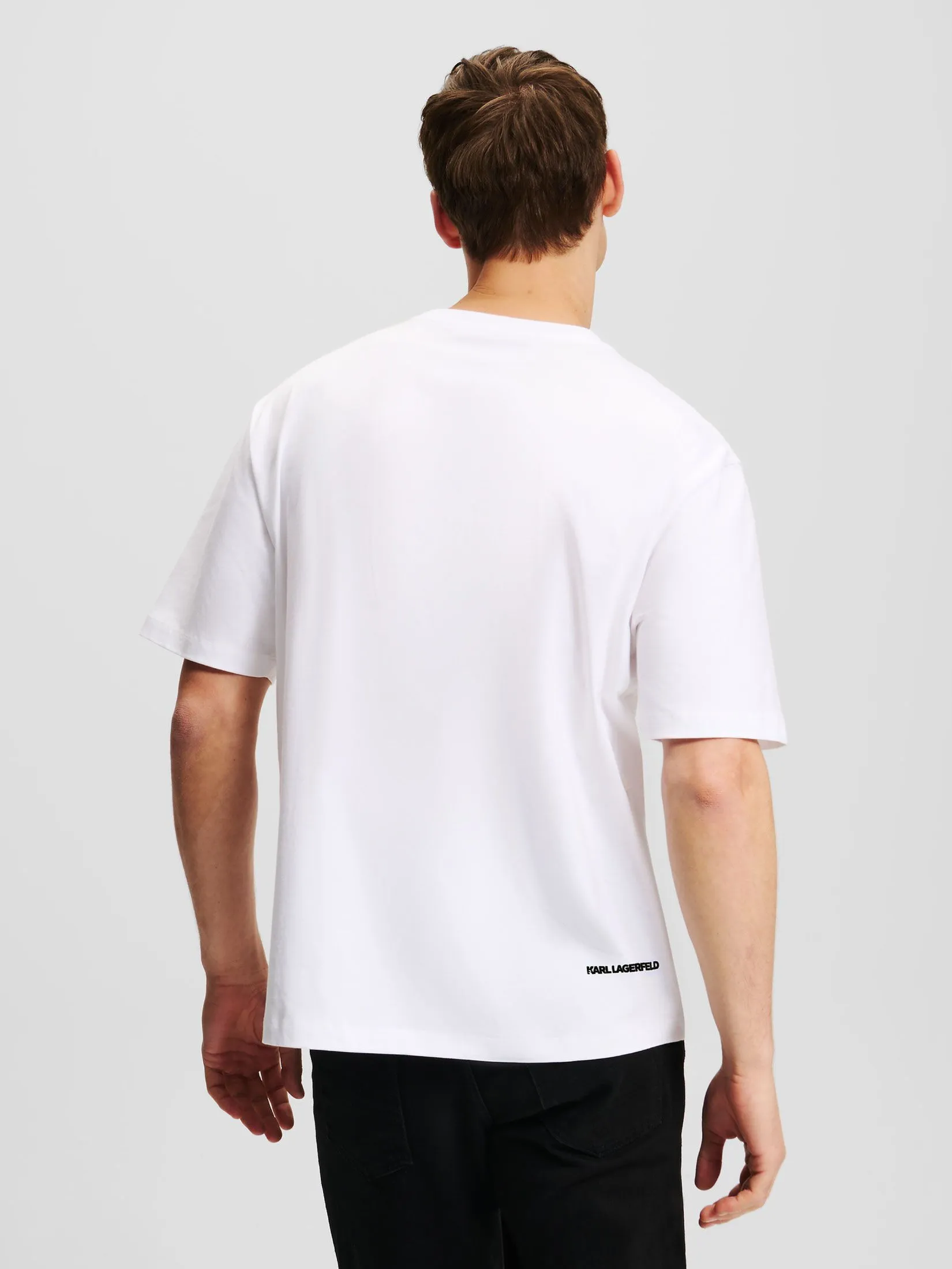 KARL LAGERFELD SEASONAL BOUCLE T-SHIRT WHITE