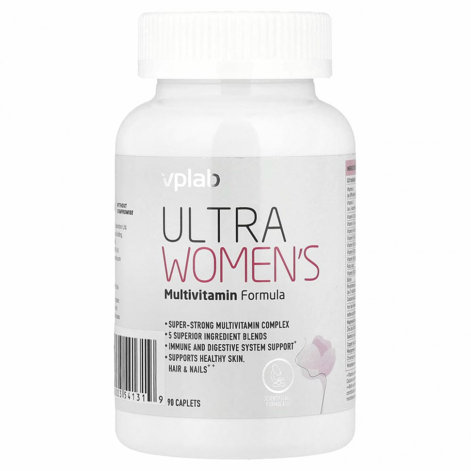Vplab, Ultra Women’s, мультивитамины для женщин, 90 капсул