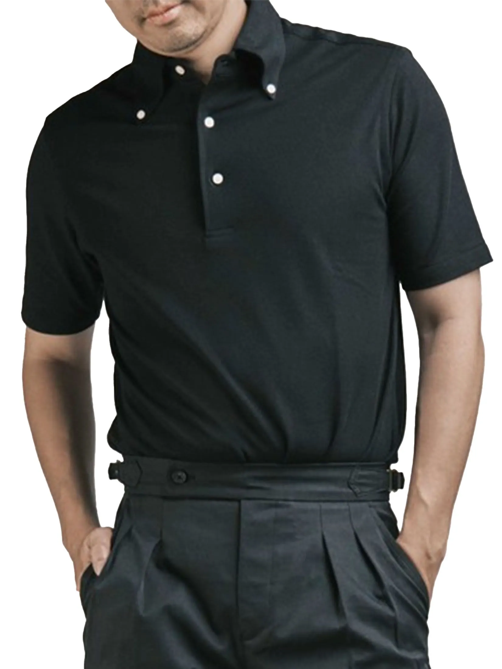 ERA-WON Men Polo Shirt Collection "Brother" Black Size - L