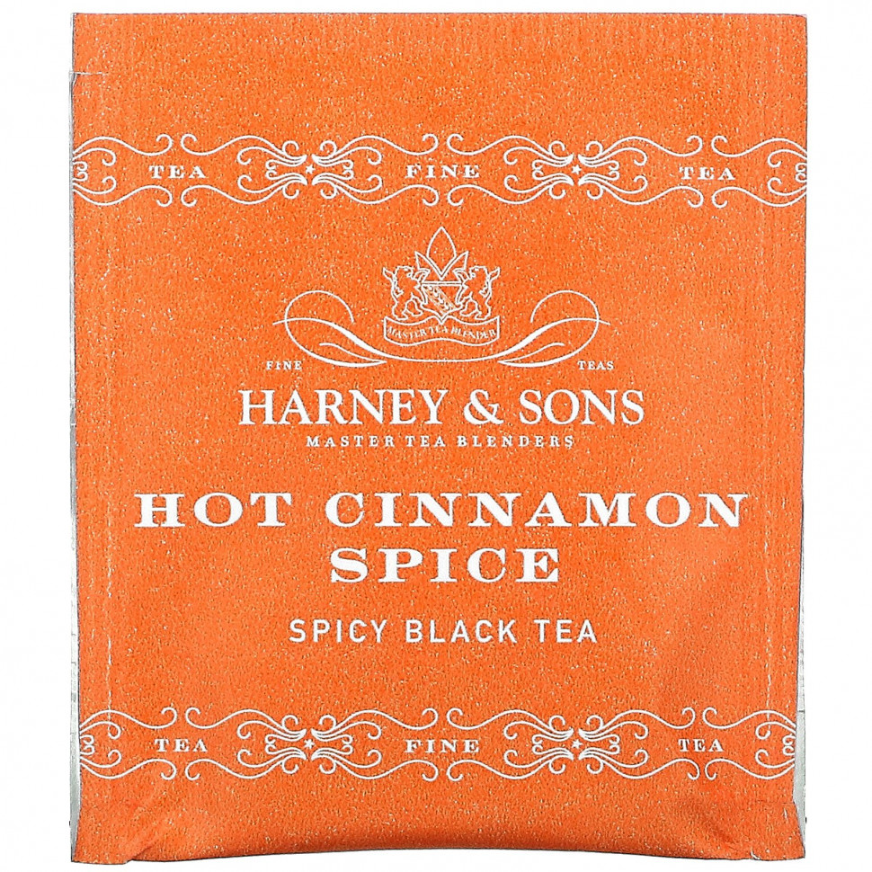Harney & Sons, Spicy Black Tea, Hot Cinnamon Spice, 50 Tea Bags, 3.57 oz (100 g)