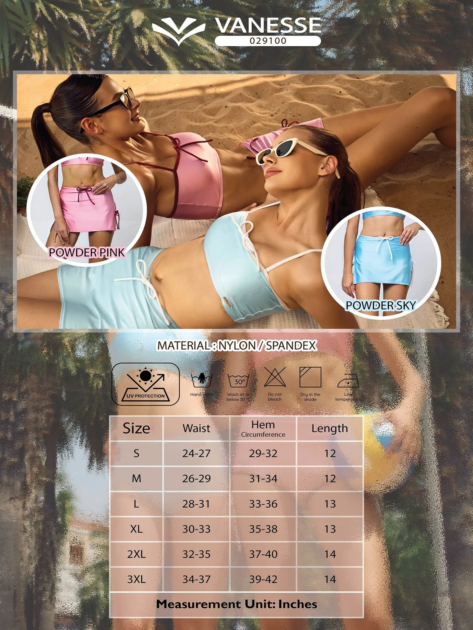 VANESSE Light Blue TIED WITH LOVE SKIRT CHIC S SUMMER (029100)