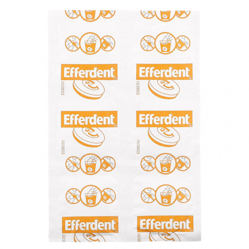 Efferdent, Антибактериальное средство для очищения зубных протезов, ночное отбеливание, 90 таблеток