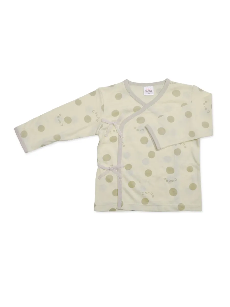 AUKA Green, newborn baby boy s long sleeve set, Cocoa Dot.