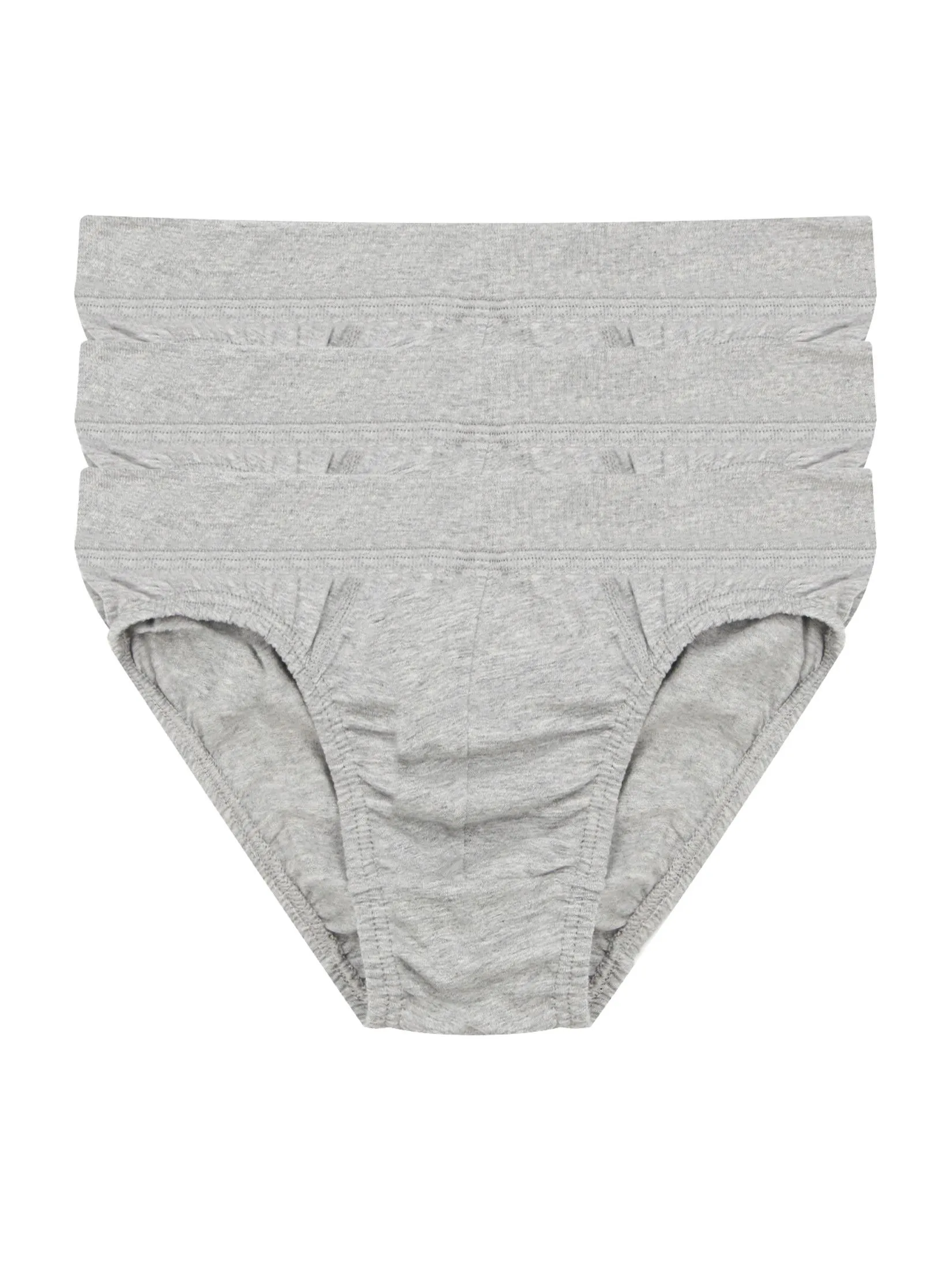GIORDANO Men's Classic Briefs (3 pieces/pack) Heather Grey