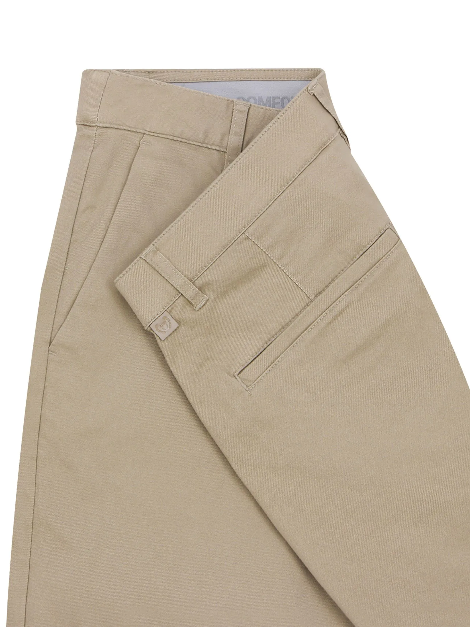 GIORDANO Men's Slim Easy Care Twill Cropped Pants (180° Elastic) Woodsmoke Khaki