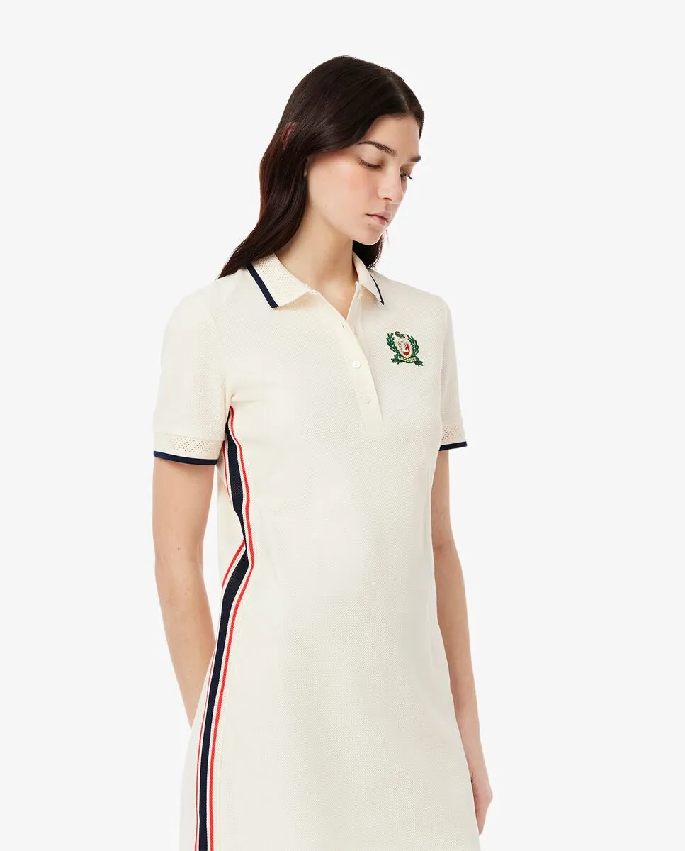 LACOSTE French Made Slim Fit Polo Dress White