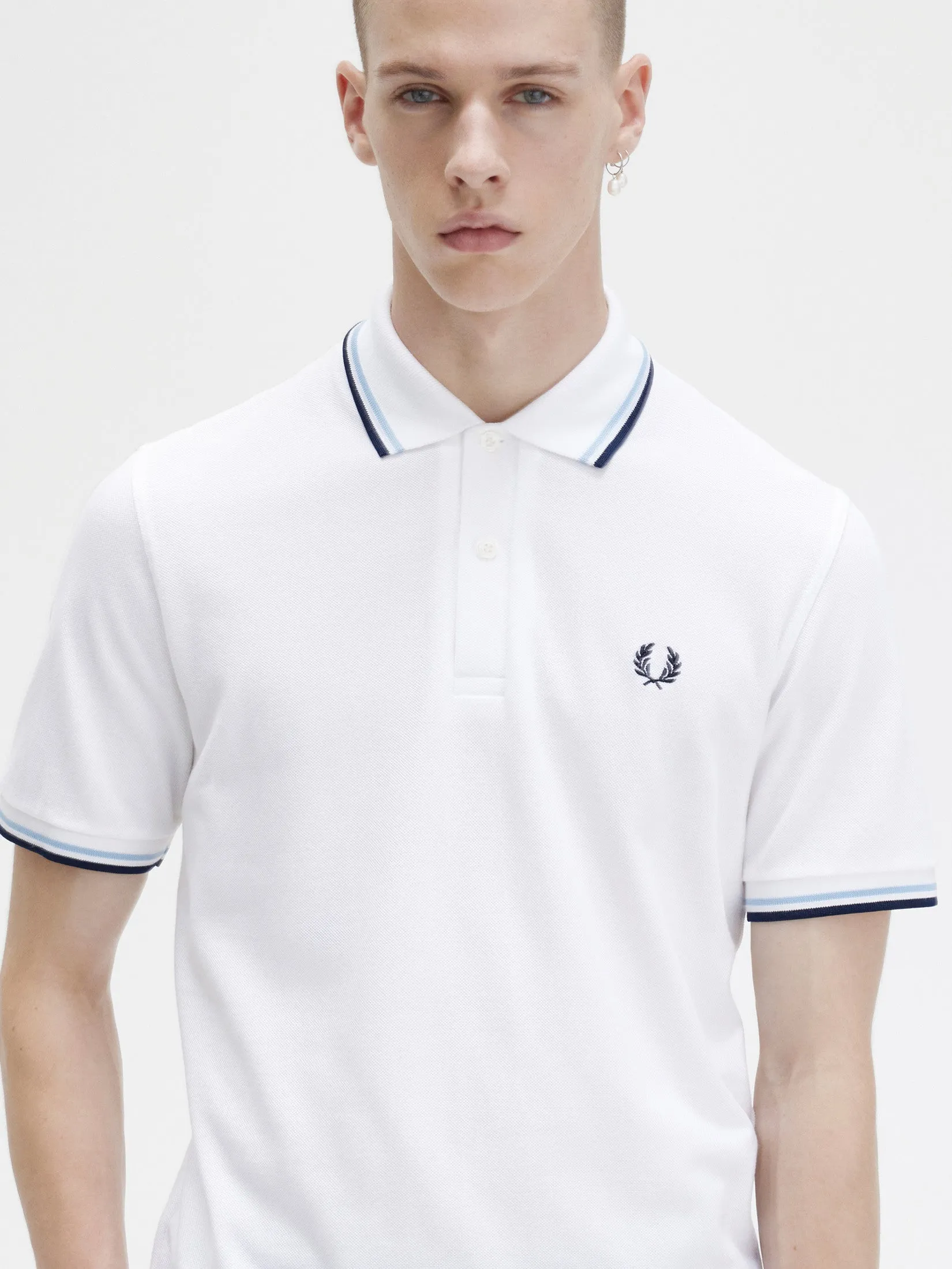FRED PERRY Men TWIN TIPPED FRED PERRY SHIRT White
