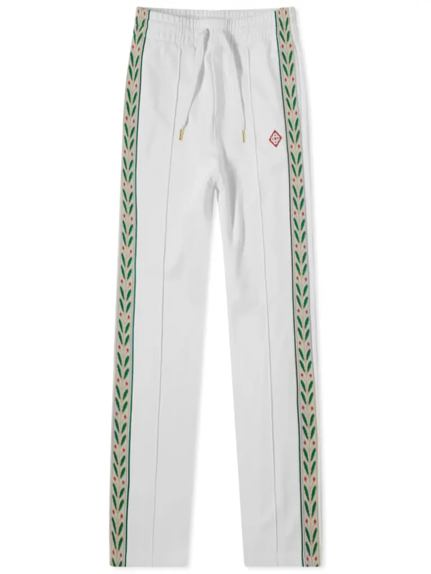 CASABLANCA LAUREL TAPE PANELLED SWEATPANTS IN OFF-WHITE LOOPBACK