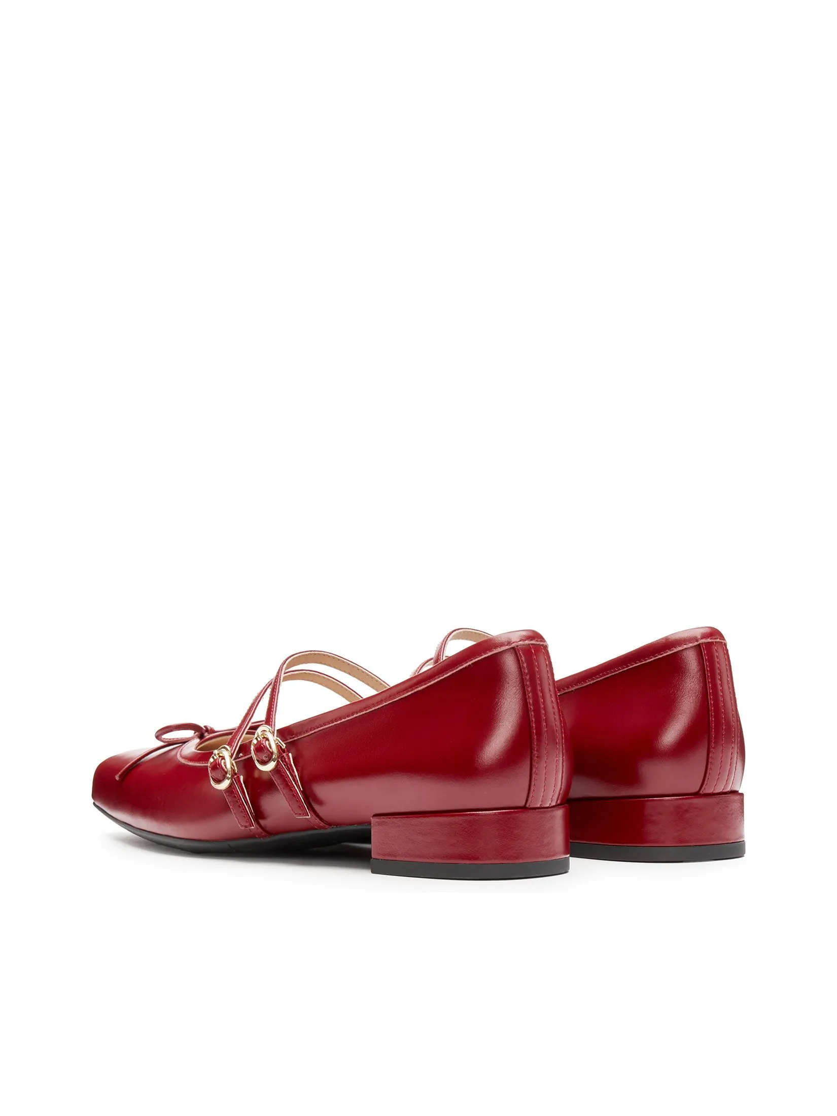 STACCATO Women Pump Mary Jane Bow Front Dark Red