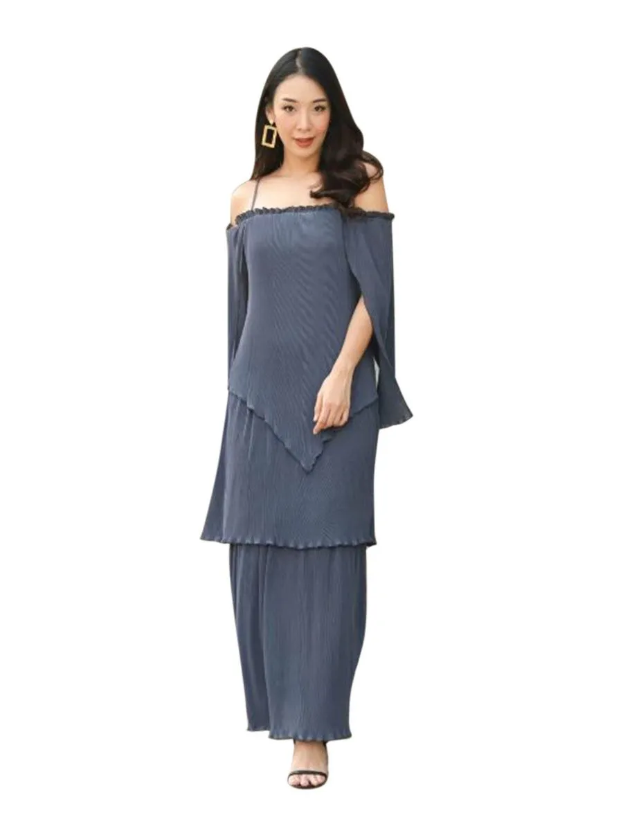 ROSE THE LABEL Bluebell Chiffon Dress ROSEBLUEBELLCH Charcoal