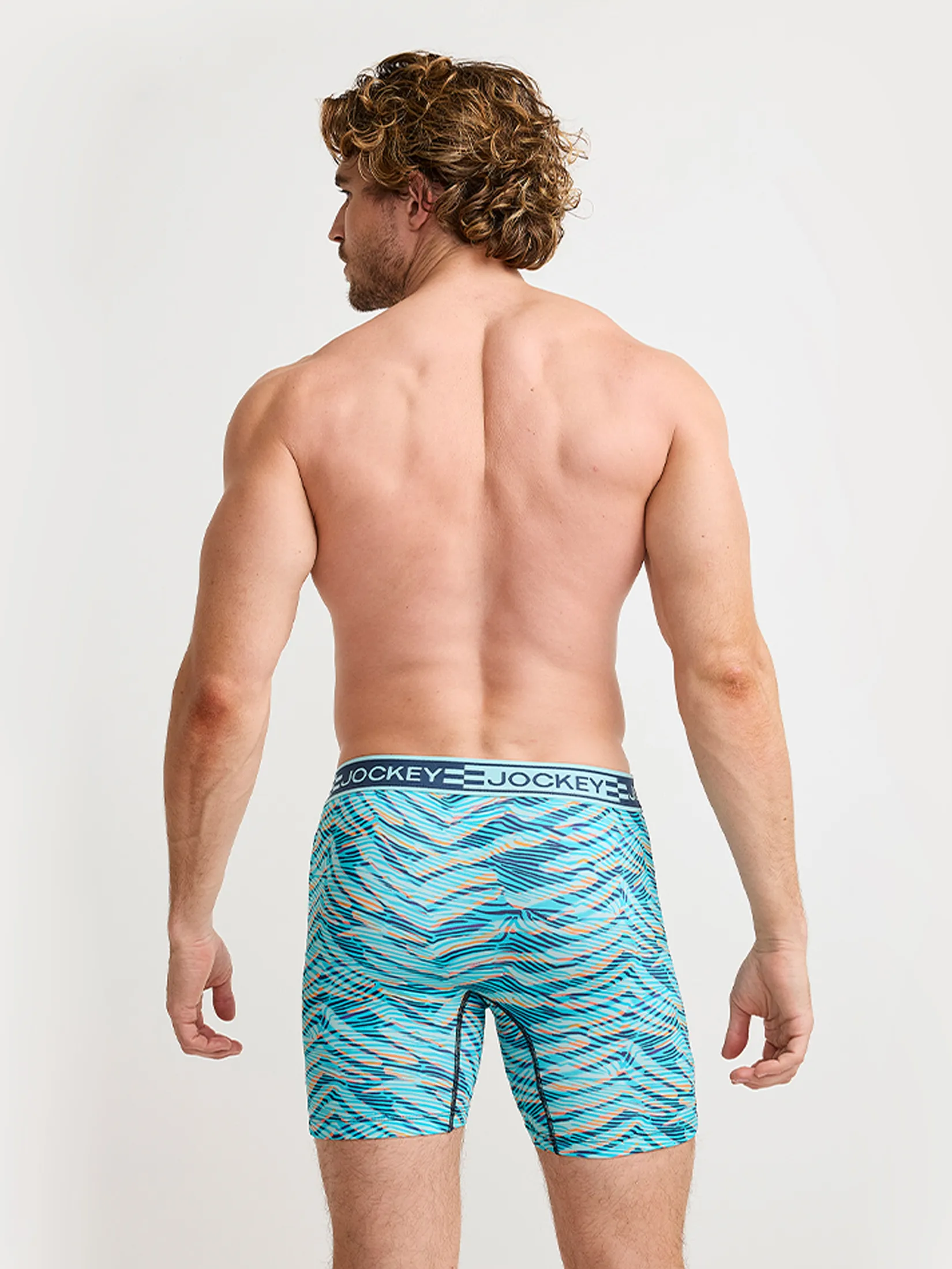 JOCKEY UNDERWEAR Men s SPORT MICROFIBER ACTIVE BOXER TRUNK BLUE