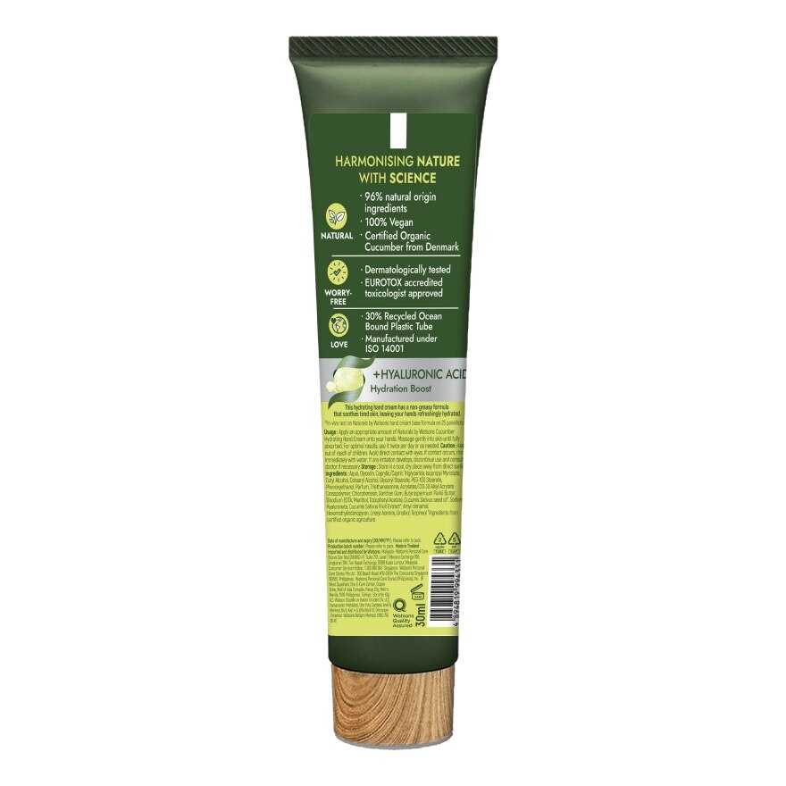 Naturals By Watsons Cucumber Hydrating Hand Cream 30ml