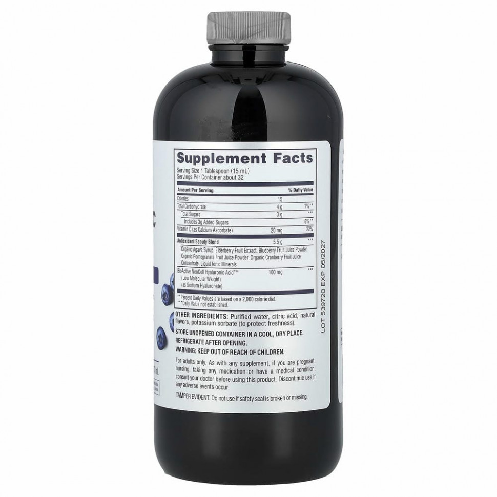 Neocell, Гиалуроновая кислота в виде сиропа с ягодным вкусом, 50 мг, 16 жидких унций (473 мл)
