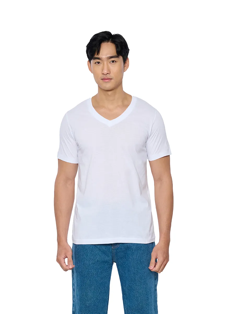 DOUBLE GOOSE White Double Goose T-Shirt V Neck Classic.